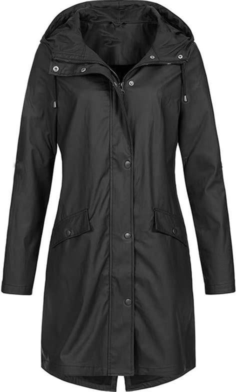 Blingko Regenjacke Damen Lang 100 Wasserdicht Atmungsaktiv