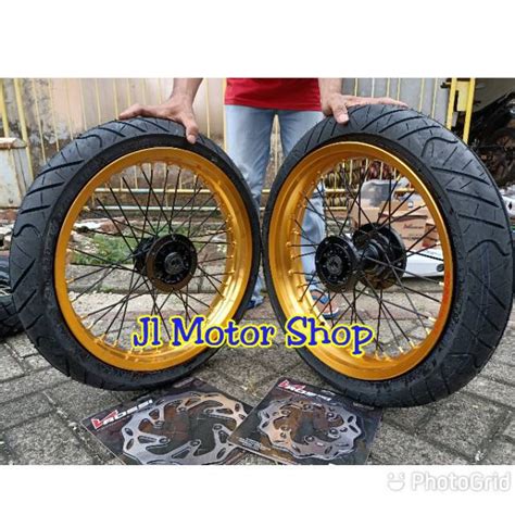 Jual Paketan Velg Supermoto Super Moto Klx Dtracker Plus Ban Luar Dalam