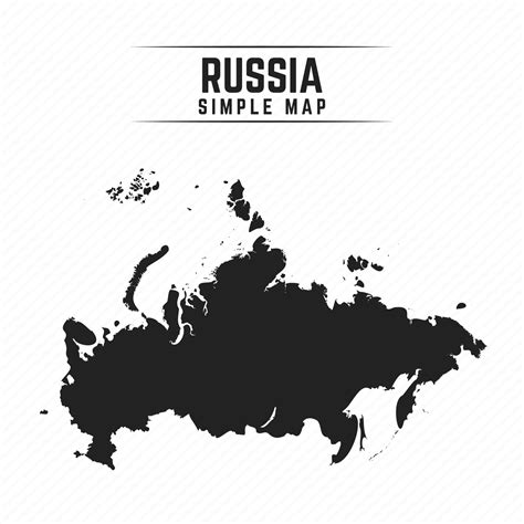 Simple Black Map of Russia Isolated on White Background 3249522 Vector ...