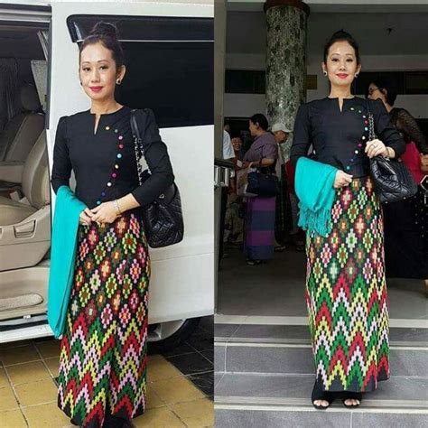 Pin By Cho Cho Win On Kachin Myanmar Dress Design Traditional Dresses Dress Patterns