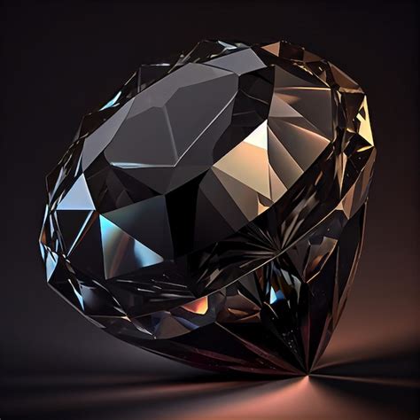 Premium Photo Shiny Black Diamond Gem Isolated On Black Background