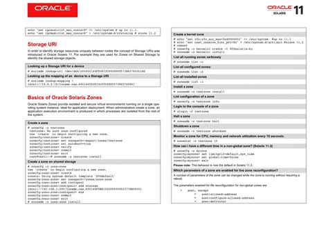 Oracle Solaris 113 Cheat Sheet Download Printable Pdf Templateroller