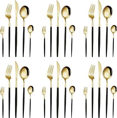 Berglander Gold Wedding Cutlery Set 60pcs Service For 20 Titanium