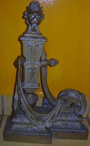 Ancienne Paire De Portes Barre Chemin E Chenets Bronze Louis Xiv N Iii