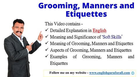 Grooming Manners And Etiquettes Business Communication