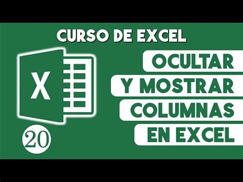 Como Ocultar Y Mostrar Columnas En Excel YouTube