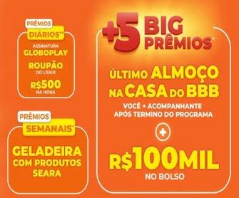 Promoção Seara Te Leva BBB Dentro da Casa Participe e Torça