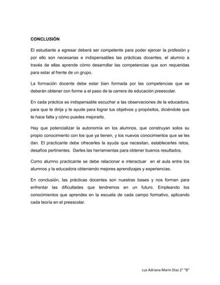 Importancia De La Pr Ctica Docente Pdf