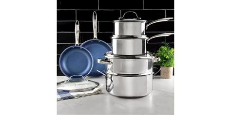 Granite Stone Diamond 10-Pc. Blue Cookware Set