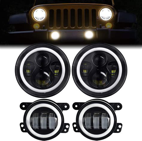 Amazon Led Headlights For Wrangler Aaiwa Inch Round Headlight