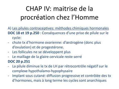 CHAP IV maitrise de la procréation chez l Homme