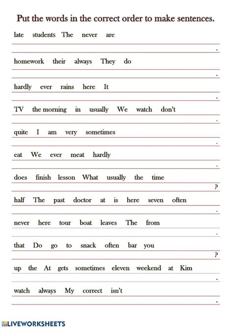 English As A Second Language Worksheets