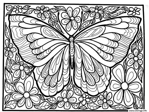 Coloriage Adulte Difficile Grand Papillon Dessin