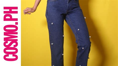 Diy Fashion Pearl Embellished Jeans Youtube