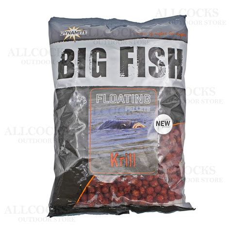 DYNAMITE BAITS BIG FISH PELLETS KRILL 11MM 1 1KG Floating Carp Hunter