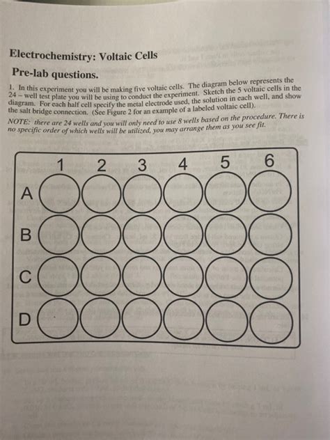 Electrochemistry Voltaic Cells Pre Lab Questions 1 Chegg