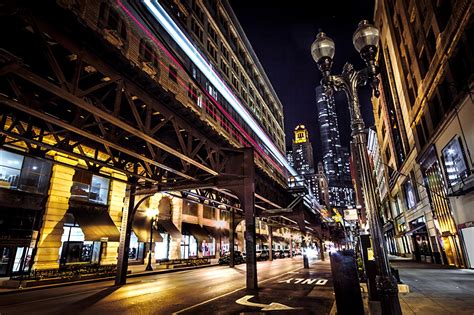 Chicago Streets At Night