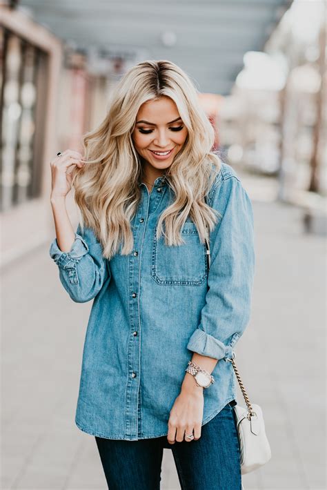 What To Wear With A Denim Shirt Chambray Shirt Outfits Truly Destiny