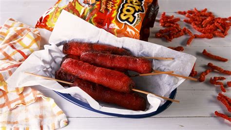 Flamin Hot Cheetos Make The Crispiest Corn Dogsdelish Finger Food