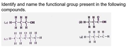 Name the functional group present in each of the following compoun