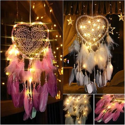 Cm Led Lighting Dream Catcher Girls Dreamlike Feather Bedroom