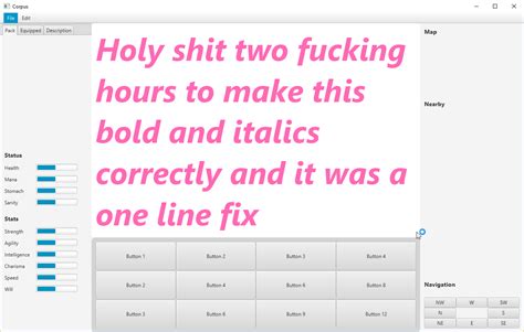 Corpus, yet another perpetually unfinished wg text adventure engine ...