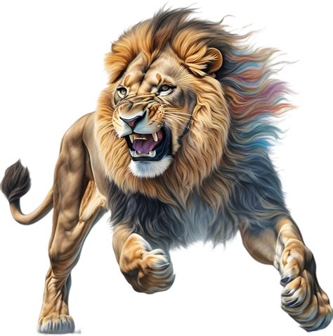 Premium PSD | Coloredpencil sketch of a lion