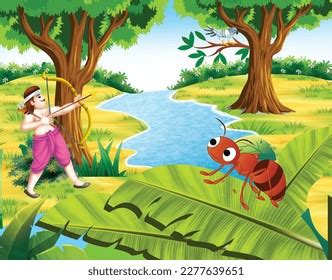 Moral Story Ant Dove Ant Save Stock Illustration 2277639651 | Shutterstock