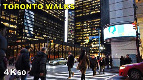 Rush Hour In The Financial District Downtown Toronto Walk 4k60