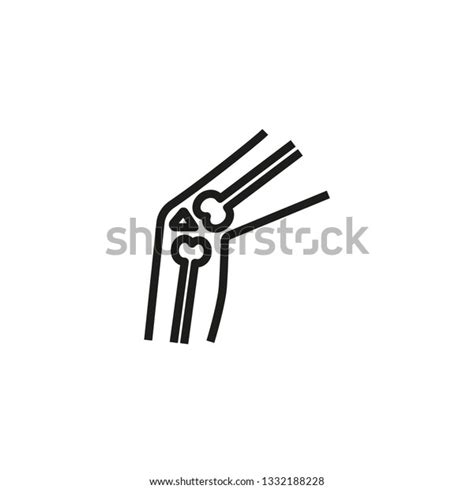 Knee Joint Line Icon Leg Bone Stock Vector Royalty Free 1332188228