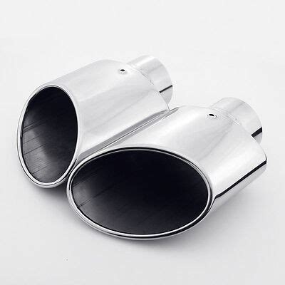 Pair 2 5 Inlet Angle Cut Rolled Slanted Oval 304 Stainless Steel