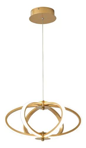 Lustre Pendente Led Oval Design Moderno W Em Cor Dourado V