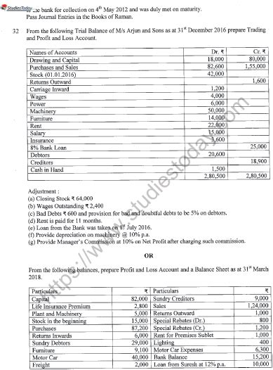 Cbse Class 11 Accountancy Question Paper Set N Solved