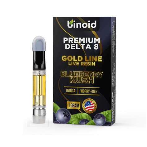 Binoid Delta 8 Live Resin Vape Cartridge Blueberry Kush