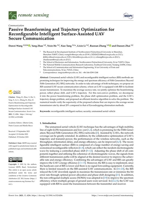 Pdf Passive Beamforming And Trajectory Optimization For