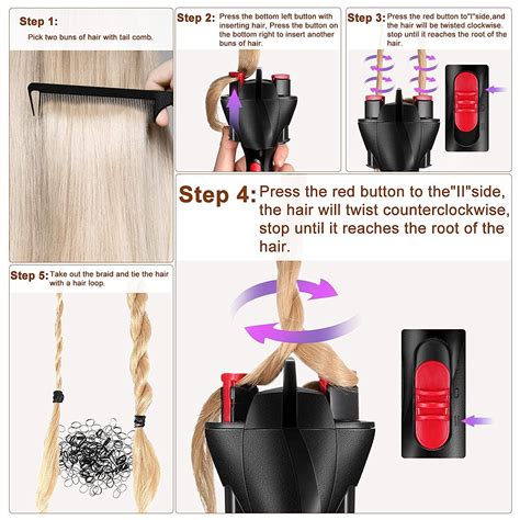 7 Pieces Automatic Hair Braider Set Includes Electronic Hair Braiding