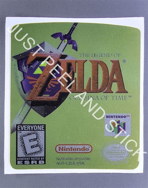 N The Legend Of Zelda Ocarina Of Time Replacement Label Etsy