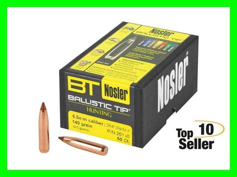 Nosler 26140 Ballistic Tip Hunting 6 5 Creedmoor 264 140 Gr Spitzer Other Reloading