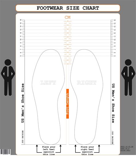 Mens Printable Shoe Size Chart