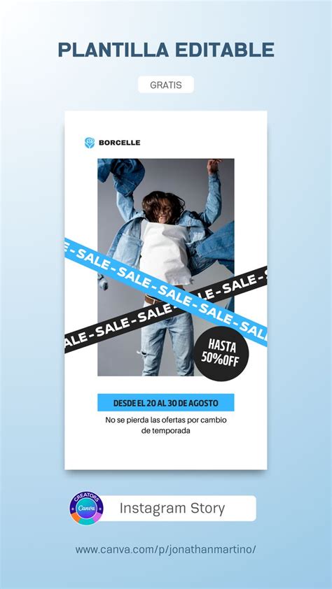 Plantilla Gratis Y Editable En Canva Para Sale De Moda Azul Branding