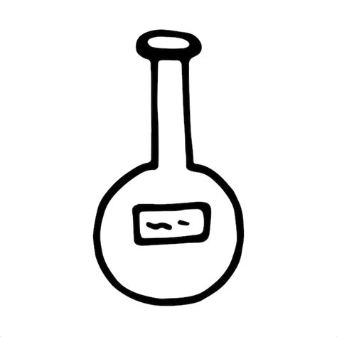 Ilustración de vector de estilo de doodle de matraz de laboratorio