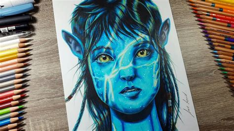 Drawing realistic Kiri from Avatar 2 The Way of Water Рисуем Кири