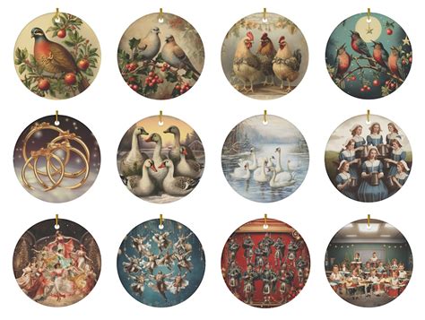 Vintage 12 Days Of Christmas Ceramic Ornaments Twelve Days Of Christmas Holiday Decor Limited