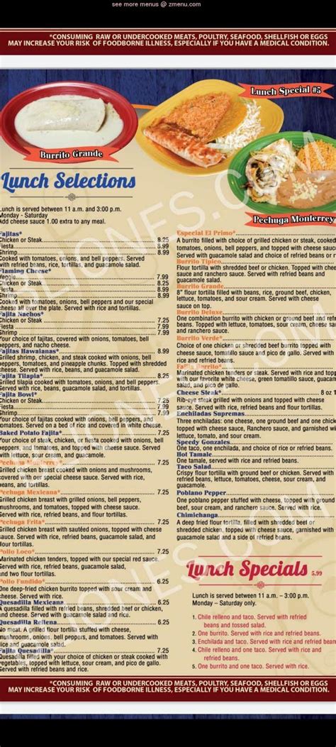 Online Menu Of Los Arcos Restaurant Boaz Alabama 35957 Zmenu