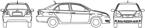 toyota vios  sedan  blueprints  outlines