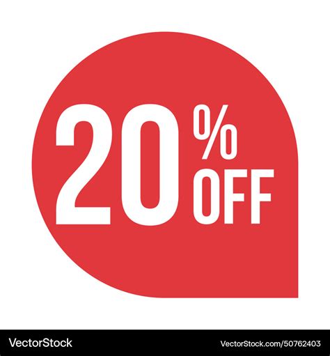 Red Percent Discount Label On White Background Vector Image