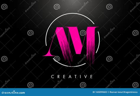 Pink Am Brush Stroke Letter Logo Design Pink Paint Logo Leters Icon