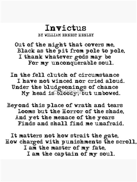 Invictus Poem Poster For Sale By Czerinaart Redbubble