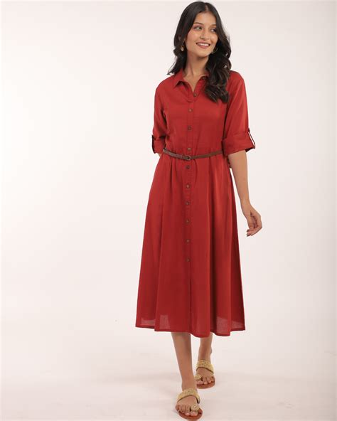 Red Dress With Belt Atelier Yuwa Ciao Jp