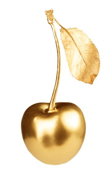 Gold Cherry Freshness Gourmet Gold White Background Png Transparent